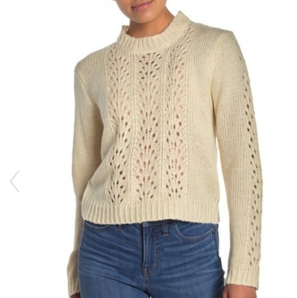 NEW WOVEN HEART Cream Knit Longsleeve Sweater - Picture 1 of 5
